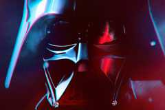 photo illustration of Darth Vader in close-up
