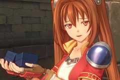 A Trails in the Sky 1st Chapter remake screenshot showing Estelle Bright holding two boxes